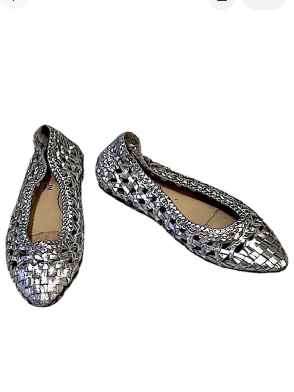 Anne Klein Silver Textured Flats